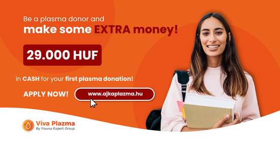 Become a plasma donor in Hungary at Viva Plazma Ajka